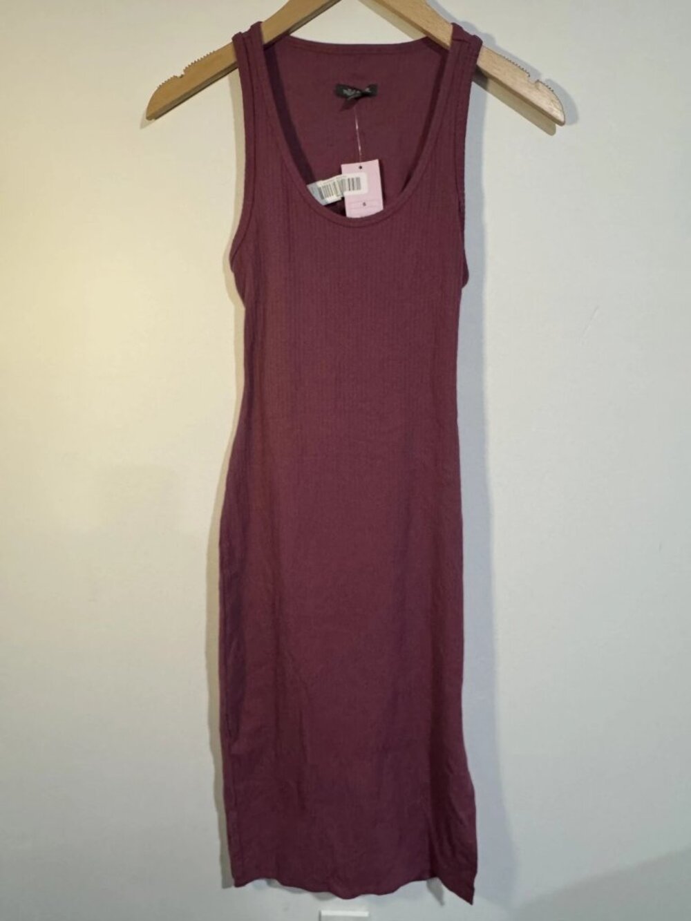 Wild Fable Women's Plum Ribbed Midi Tank Dress Sz S NWT